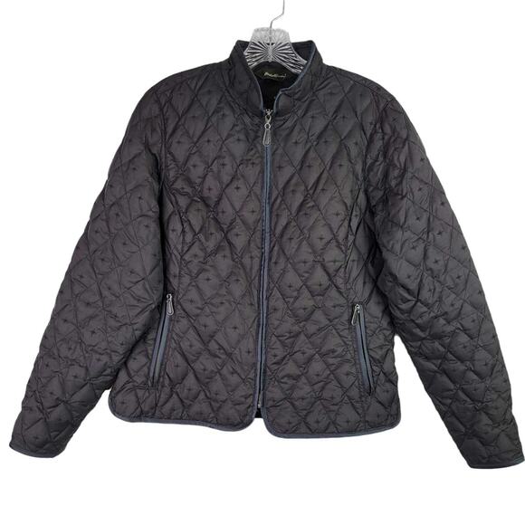 Eddie Bauer Goose Down Puffer Jacket Womens Medium Black Packable Equestrian - Picture 2 of 9